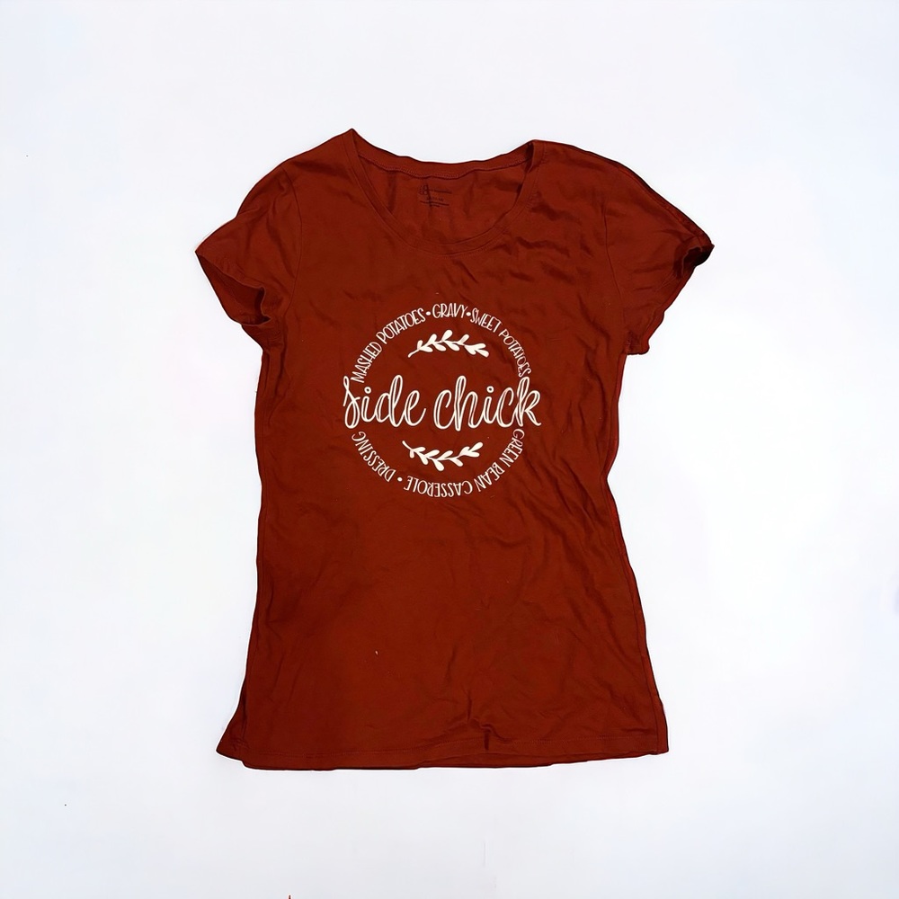 Handmade Slim Fit Side Chick Funny Thanksgiving Easter Christmas T Shirt